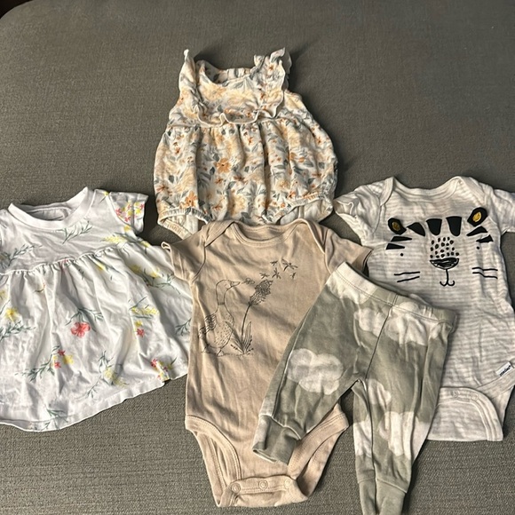 First Impressions Other - 3/6M baby girl lot. Modern moments corduroy jumper, onsies, pants, floral dress
